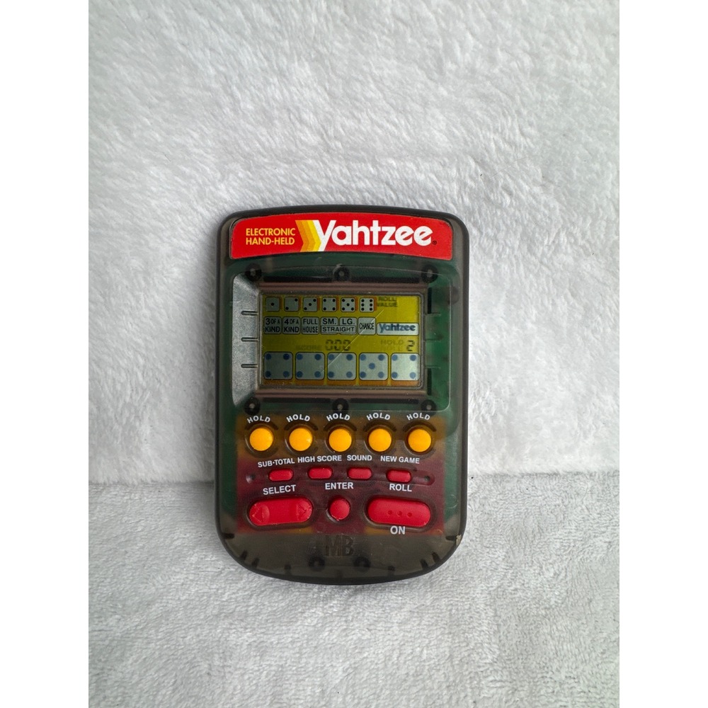 VINTAGE Milton Bradley Yahtzee Handheld Game Unisex OS Gray Good